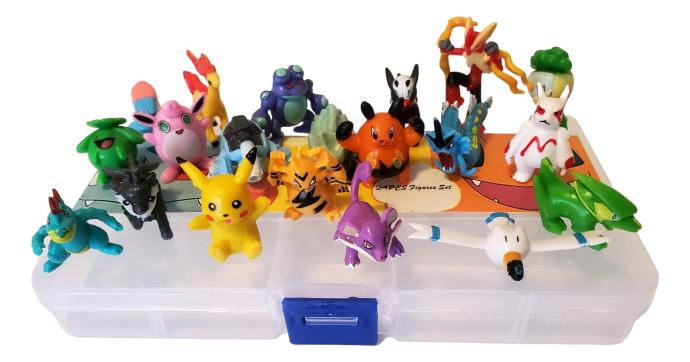 24 PC pokemon minis with organizing box