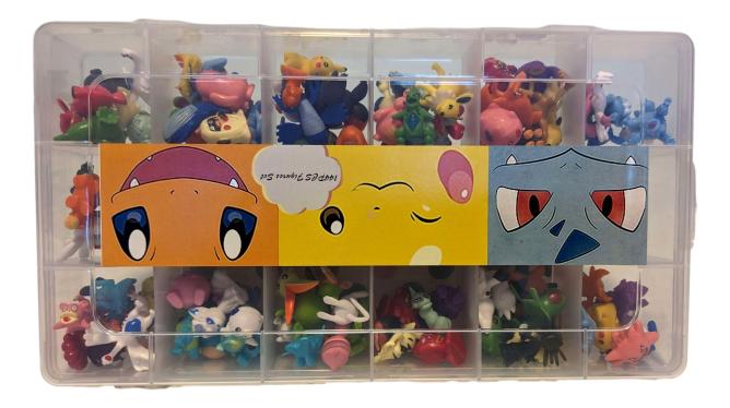 144 mini pokemon collection with organisation box great for hours of play or cake toppers