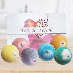 Kids Bath Bombs with a Surprise Toy Inside & Butterfly Soap on the Rope Colored XL Bath Bombs, Safe for Girls with Organic Essential Oils